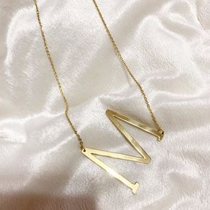 NEW Gold Initial M big letter necklace